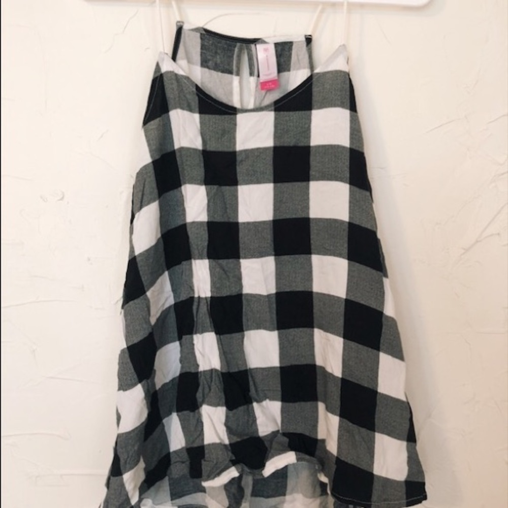 NO BOUNDARIES | black/white flannel tank top